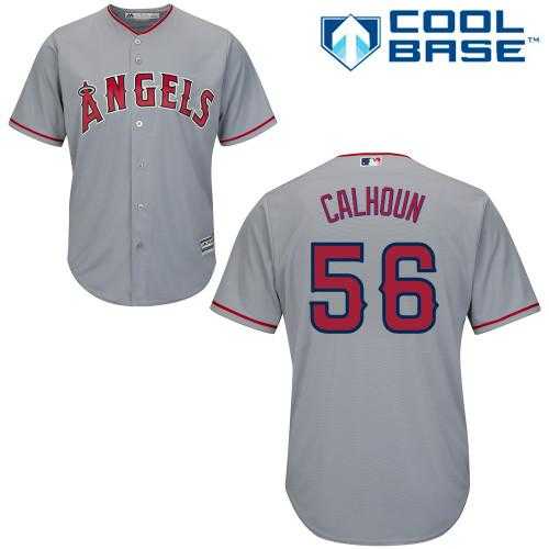 Women's Los Angeles Angels Of Anaheim #56 Kole Calhoun Grey Road Stitched MLB Jersey