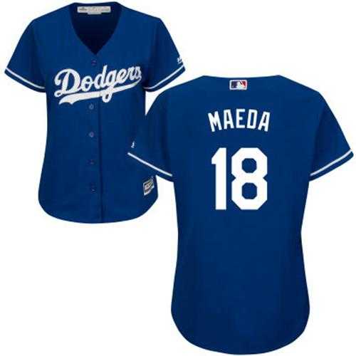 Women's Los Angeles Dodgers #18 Kenta Maeda Blue Alternate Stitched MLB Jersey