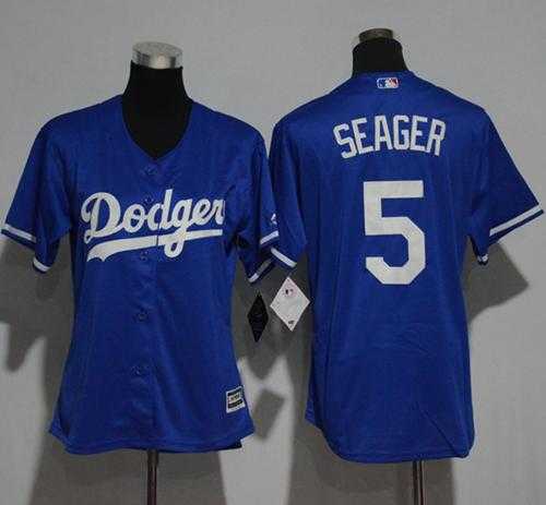 Women's Los Angeles Dodgers #5 Corey Seager Blue Alternate Stitched MLB Jersey