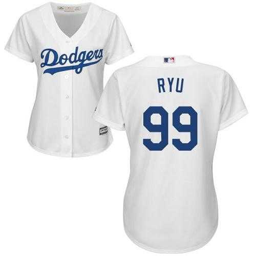 Women's Los Angeles Dodgers #99 Hyun-Jin Ryu White Home Stitched MLB Jersey