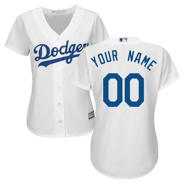 Women's Los Angeles Dodgers Majestic White Home Cool Base Custom Jersey Women's Los Angeles Dodgers Majestic White Home Cool Base Custom Jersey