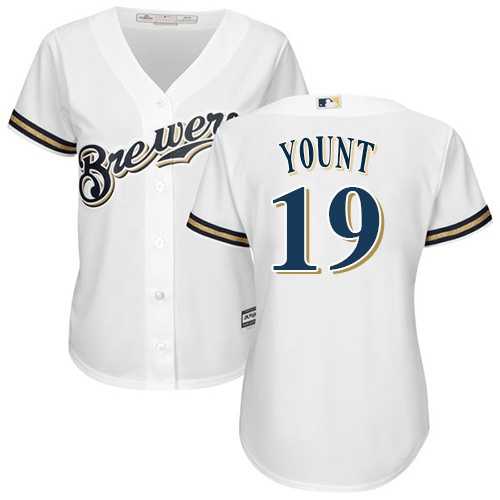 Women's Milwaukee Brewers #19 Robin Yount White Home Stitched MLB Jersey