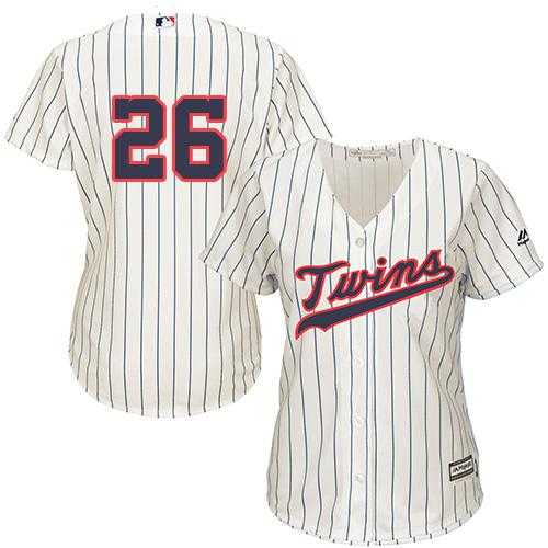 Women's Minnesota Twins #26 Max Kepler Cream Strip Alternate Stitched MLB Jersey