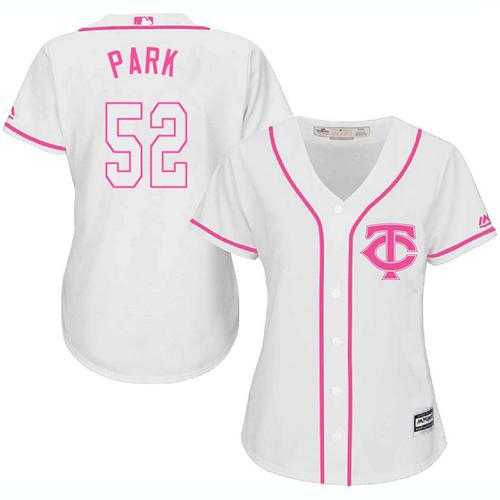 Women's Minnesota Twins #52 Byung-Ho Park White Pink Fashion Stitched MLB Jersey