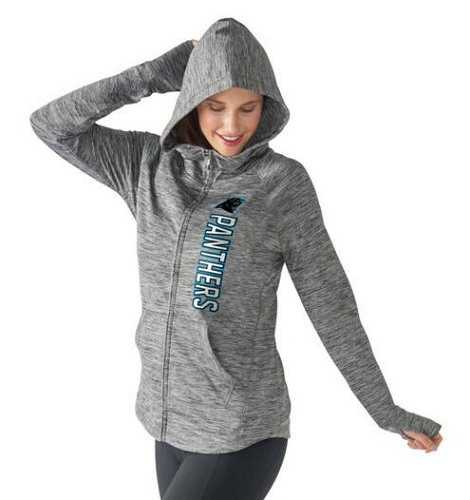 Women's NFL Carolina Panthers G-III 4Her by Carl Banks Recovery Full-Zip Hoodie Heathered Gray
