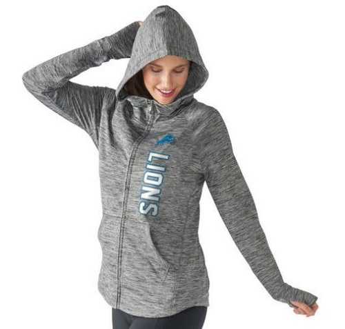 Women's NFL Detroit Lions G-III 4Her by Carl Banks Recovery Full-Zip Hoodie Heathered Gray