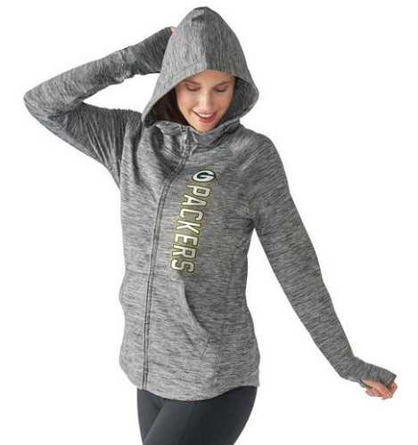 Women's NFL Green Bay Packers G-III 4Her by Carl Banks Recovery Full-Zip Hoodie Heathered Gray
