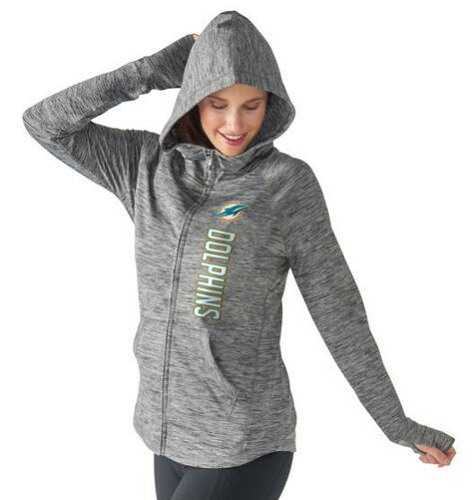 Women's NFL Miami Dolphins G-III 4Her by Carl Banks Recovery Full-Zip Hoodie Heathered Gray