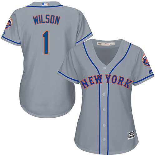 Women's New York Mets #1 Mookie Wilson Grey Road Stitched MLB Jersey