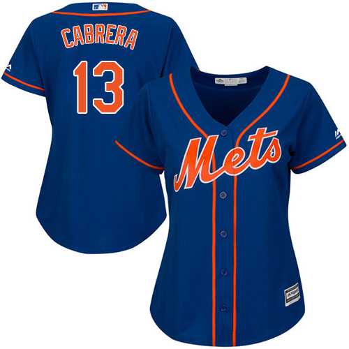 Women's New York Mets #13 Asdrubal Cabrera Blue Alternate Stitched MLB Jersey