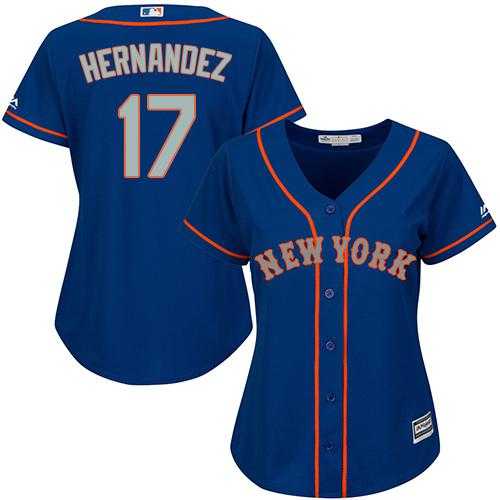 Women's New York Mets #17 Keith Hernandez Blue(Grey NO.) Alternate Stitched MLB Jersey