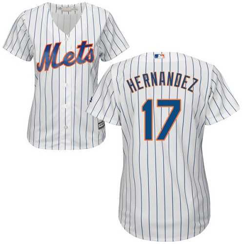 Women's New York Mets #17 Keith Hernandez White(Blue Strip) Home Stitched MLB Jersey