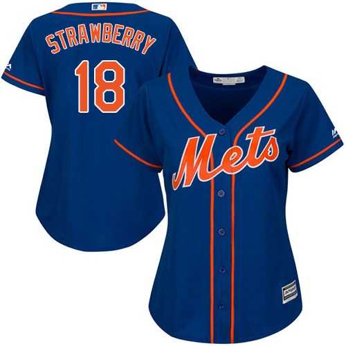 Women's New York Mets #18 Darryl Strawberry Blue Alternate Stitched MLB Jersey
