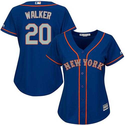 Women's New York Mets #20 Neil Walker Blue(Grey NO.) Alternate Stitched MLB Jersey
