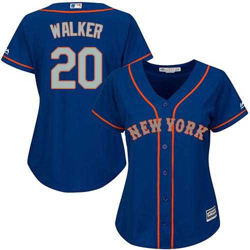 Women's New York Mets #20 Neil Walker Blue(Grey NO.) Alternate Stitched MLB Jersey