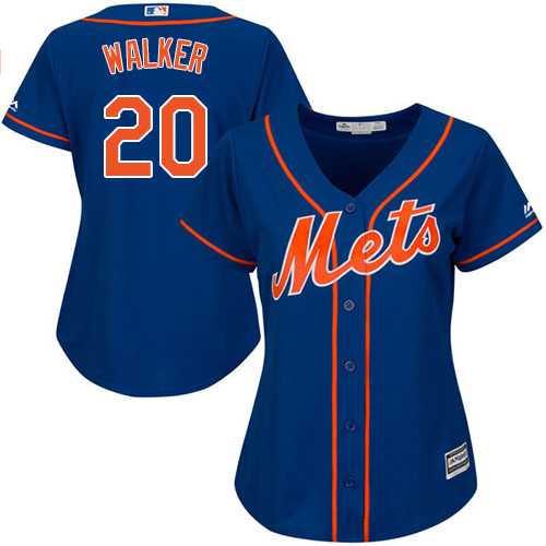 Women's New York Mets #20 Neil Walker Blue Alternate Stitched MLB Jersey