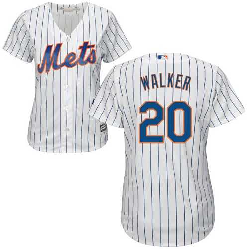 Women's New York Mets #20 Neil Walker White(Blue Strip) Home Stitched MLB Jersey