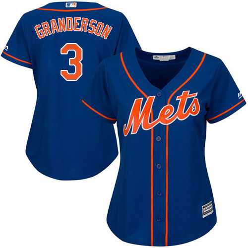 Women's New York Mets #3 Curtis Granderson Blue Alternate Stitched MLB Jersey