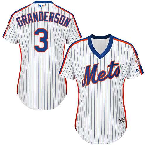 Women's New York Mets #3 Curtis Granderson White(Blue Strip) Alternate Stitched MLB Jersey