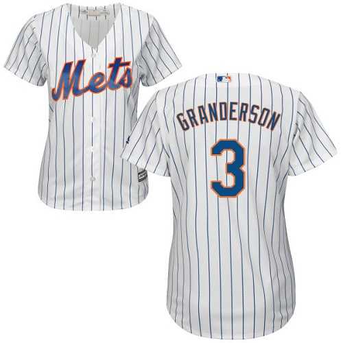 Women's New York Mets #3 Curtis Granderson White(Blue Strip) Home Stitched MLB Jersey