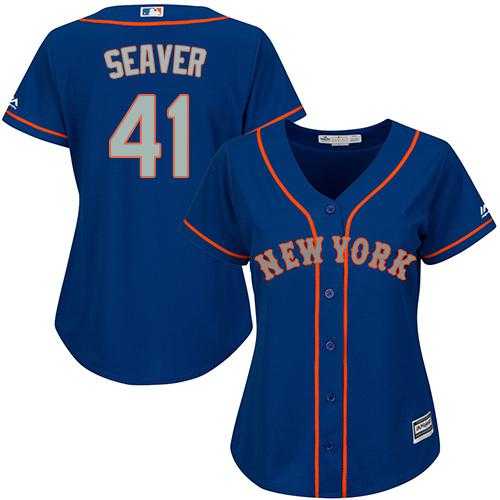 Women's New York Mets #41 Tom Seaver Blue(Grey NO.) Alternate Stitched MLB Jersey