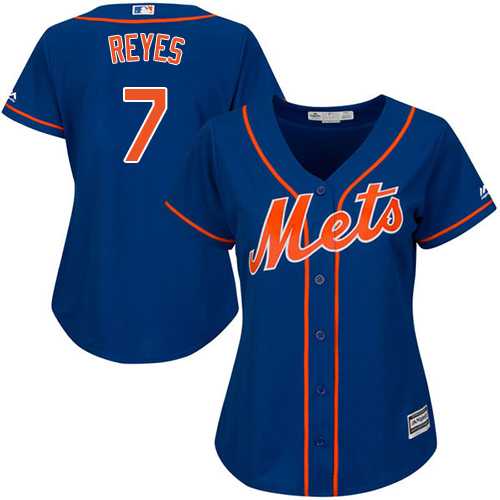 Women's New York Mets #7 Jose Reyes Blue Alternate Stitched MLB Jersey