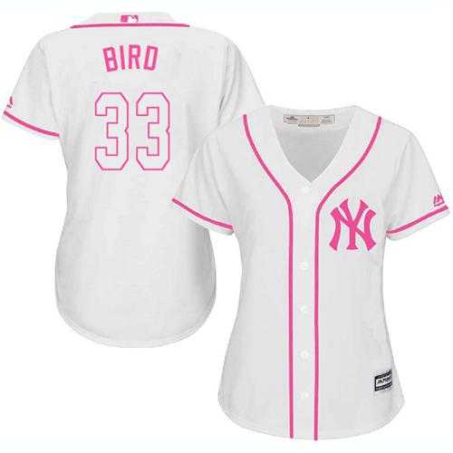 Women's New York Yankees #33 Greg Bird White Pink Fashion Stitched MLB Jersey