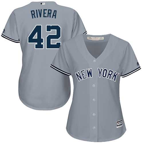 Women's New York Yankees #42 Mariano Rivera Grey Road Stitched MLB Jersey