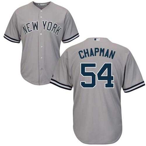 Women's New York Yankees #54 Aroldis Chapman Grey Road Stitched MLB Jersey