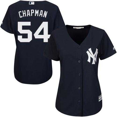 Women's New York Yankees #54 Aroldis Chapman Navy Blue Alternate Stitched MLB Jersey