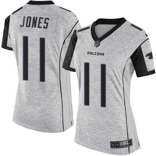 Women's Nike Atlanta Falcons #11 Julio Jones Gray Stitched NFL Limited Gridiron Gray II Jersey