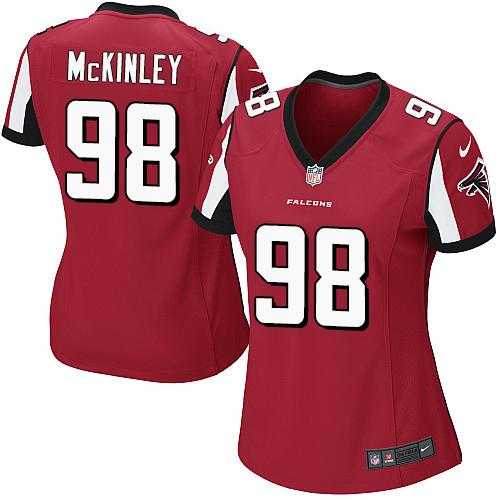 Women's Nike Atlanta Falcons #98 Takkarist McKinley Red Team Color Stitched NFL Elite Jersey