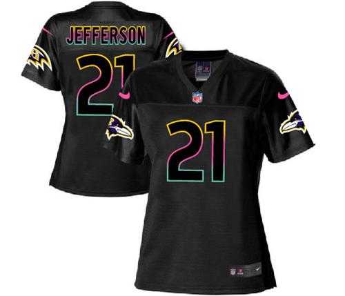 Women's Nike Baltimore Ravens #21 Tony Jefferson Black NFL Fashion Game Jersey