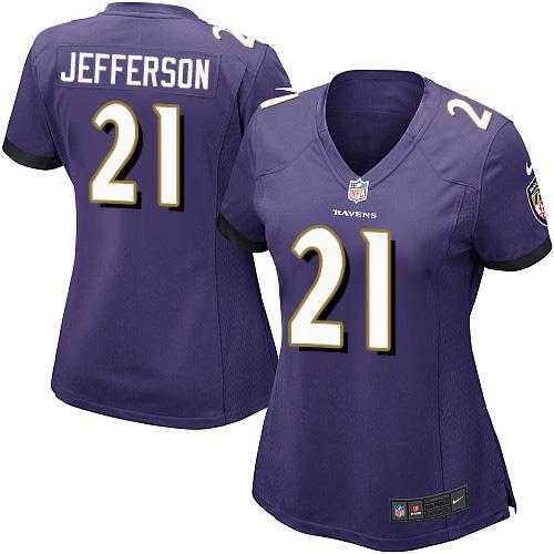 Women's Nike Baltimore Ravens #21 Tony Jefferson Purple Team Color Stitched NFL New Elite Jersey