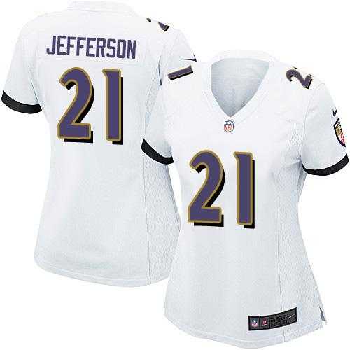 Women's Nike Baltimore Ravens #21 Tony Jefferson White Stitched NFL New Elite Jersey