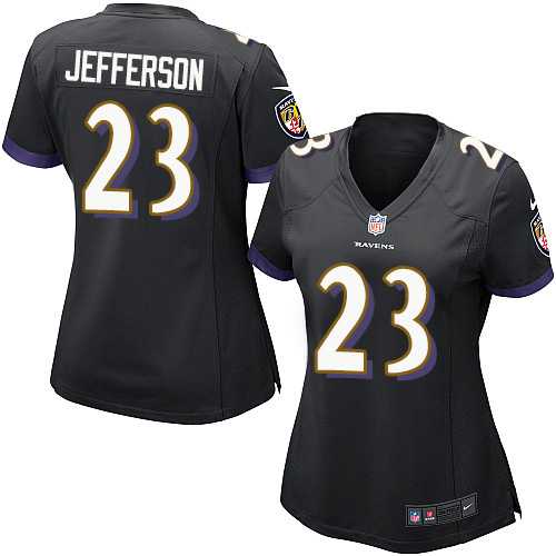Women's Nike Baltimore Ravens #23 Tony Jefferson Black Alternate Stitched NFL New Elite Jersey