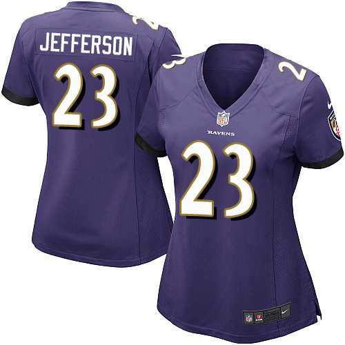 Women's Nike Baltimore Ravens #23 Tony Jefferson Purple Team Color Stitched NFL New Elite Jersey