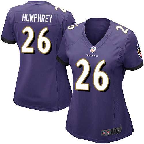 Women's Nike Baltimore Ravens #26 Marlon Humphrey Purple Team Color Stitched NFL New Elite Jersey