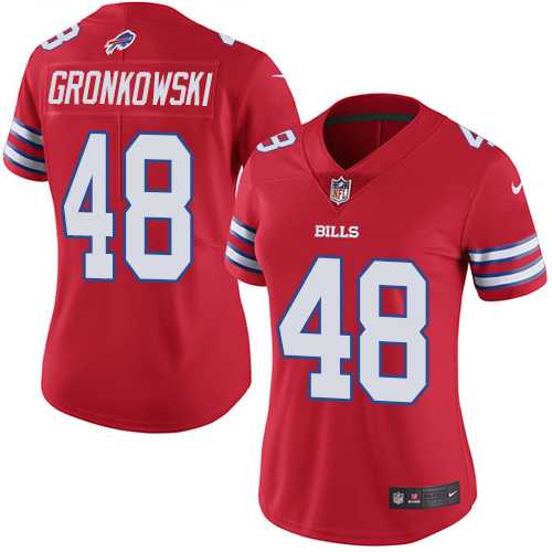 Women's Nike Buffalo Bills #48 Glenn Gronkowski Red Limited Rush NFL Jersey