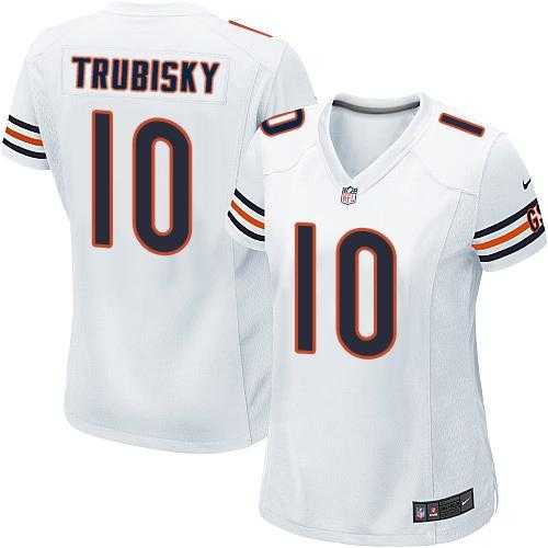 Women's Nike Chicago Bears #10 Mitchell Trubisky White Stitched NFL Elite Jersey