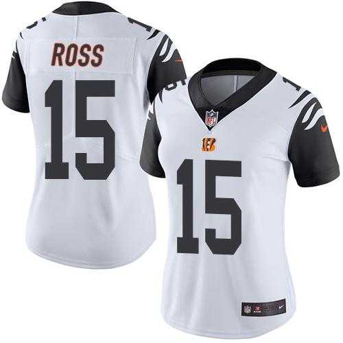 Women's Nike Cincinnati Bengals #15 John Ross White Stitched NFL Limited Rush Jersey