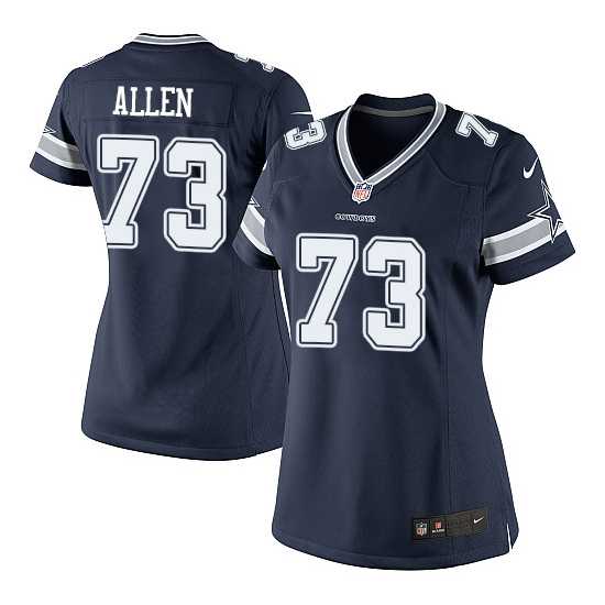 Women's Nike Dallas Cowboys #73 Larry Allen Navy Blue Stitched NFL Elite jersey