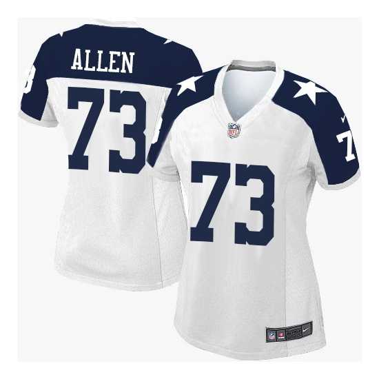 Women's Nike Dallas Cowboys #73 Larry Allen White Stitched NFL Elite Throwback Alternate jersey