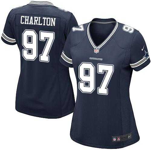 Women's Nike Dallas Cowboys #97 Taco Charlton Navy Blue Team Color Stitched NFL Elite Jersey