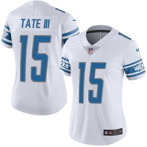 Women's Nike Detroit Lions #15 Golden Tate III White Stitched NFL Limited Jersey