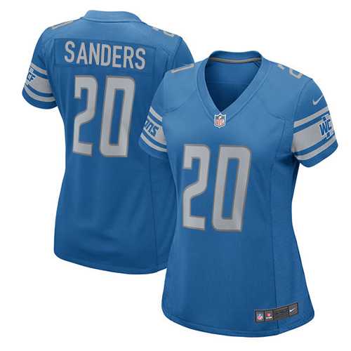 Women's Nike Detroit Lions #20 Barry Sanders Light Blue Team Color Stitched NFL Elite Jersey