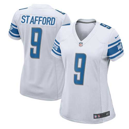Women's Nike Detroit Lions #9 Matthew Stafford White Stitched NFL Elite Jersey