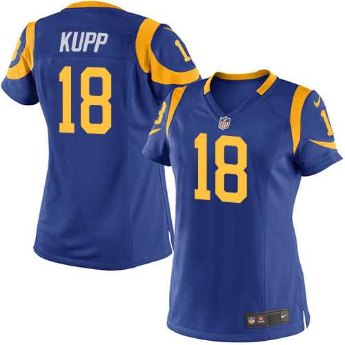 Women's Nike Los Angeles Rams #18 Cooper Kupp Royal Blue Alternate Stitched NFL Elite Jersey