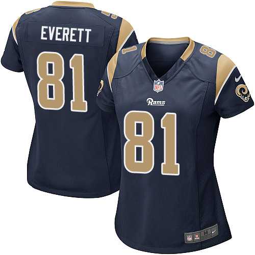 Women's Nike Los Angeles Rams #81 Gerald Everett Navy Blue Team Color Stitched NFL Elite Jersey