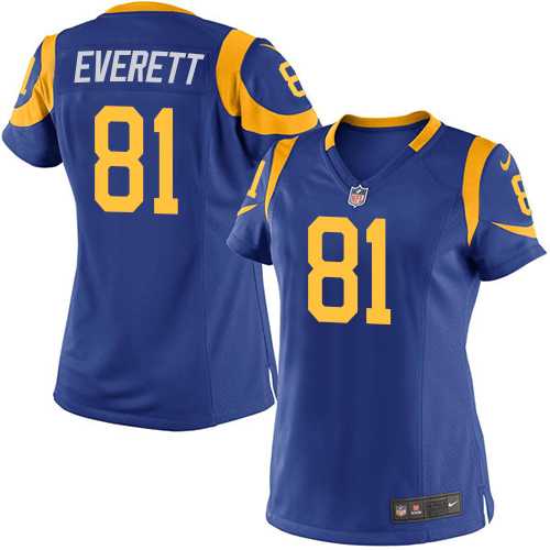 Women's Nike Los Angeles Rams #81 Gerald Everett Royal Blue Alternate Stitched NFL Elite Jersey